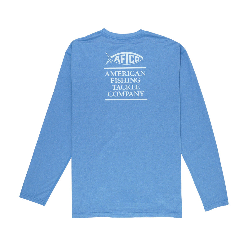 AFTCO Stax Air-O Mesh LS Performance Shirt | Sale / Nautical Blue Heather / 2x