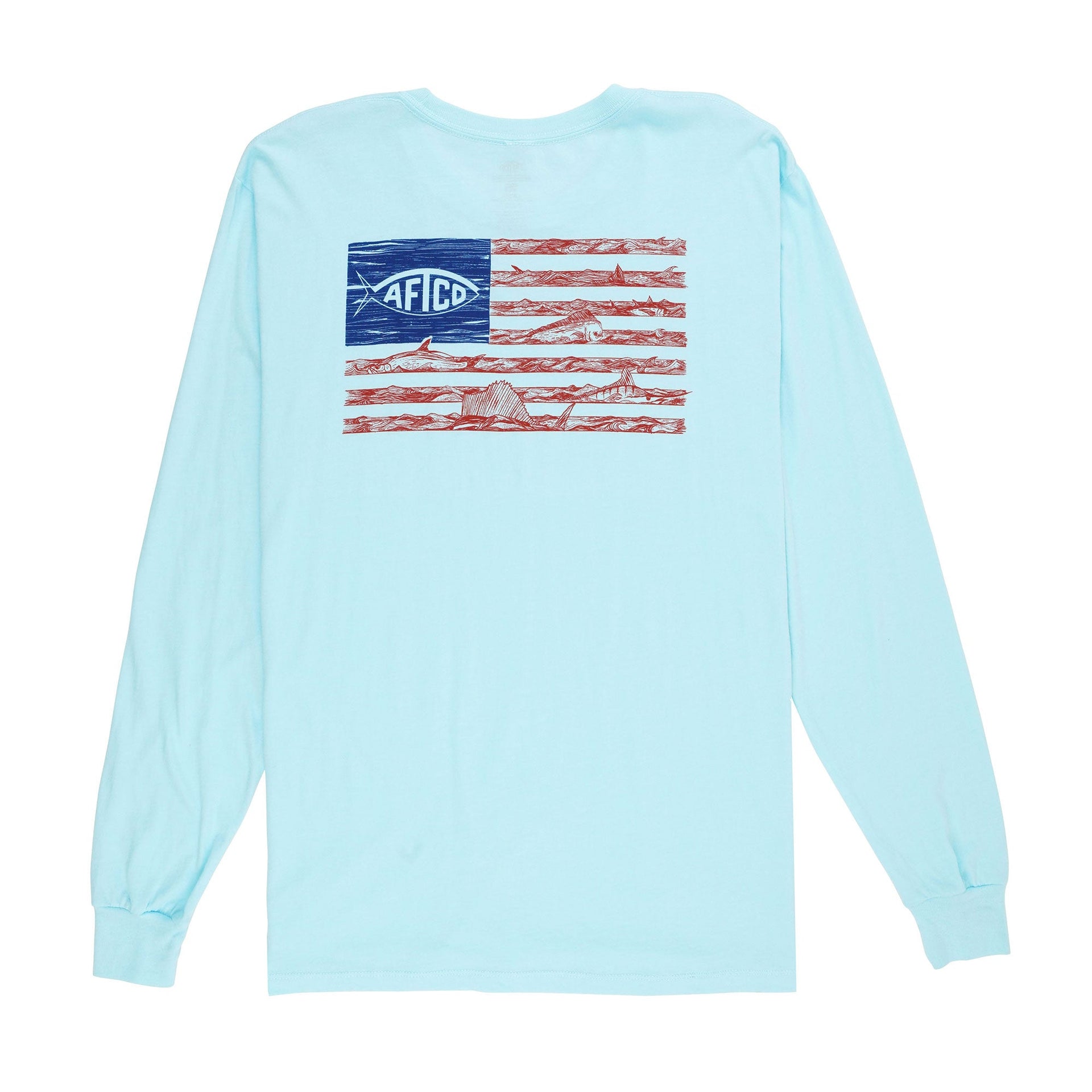 Wavy LS T-Shirt  American Flag Shirt for Fishing – AFTCO