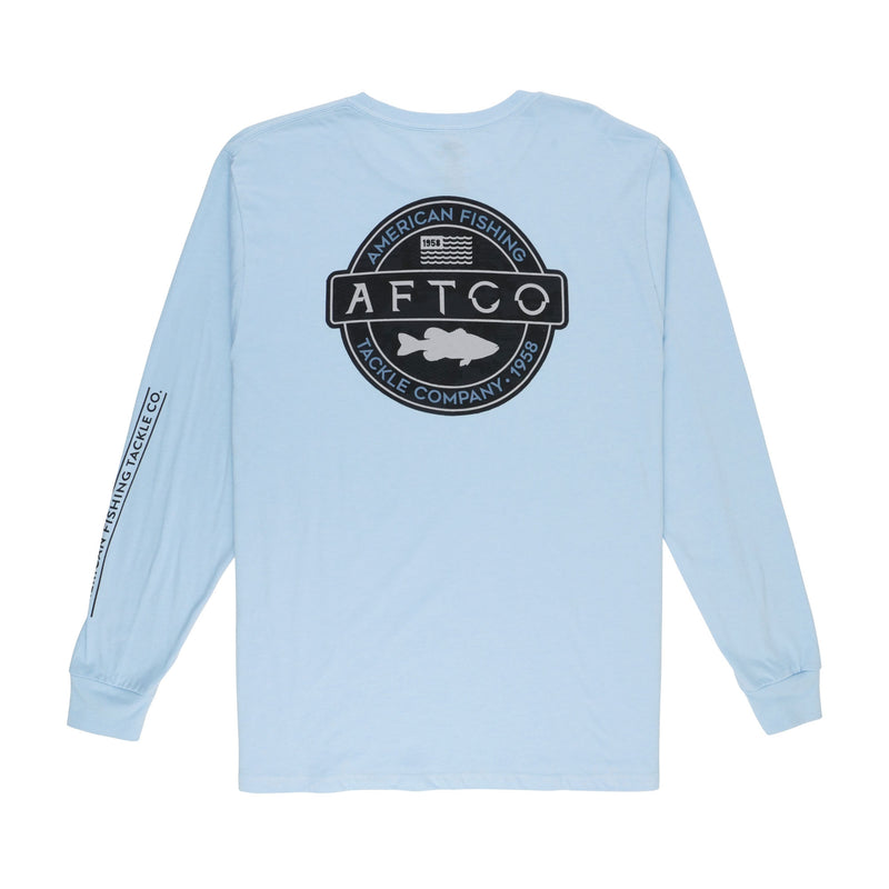 AFTCO Bass Patch Long Sleeve T-Shirt Bluesteel Heather / S