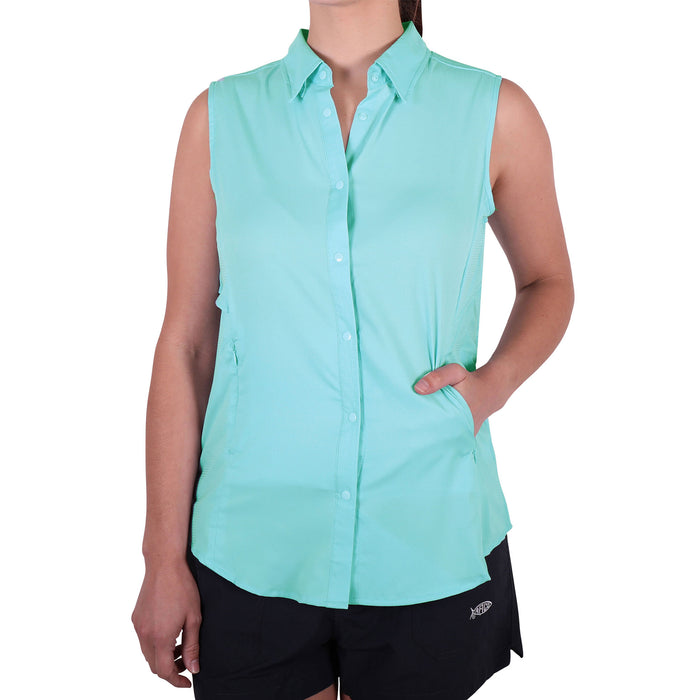 Women's Wrangle Sleeveless Button Down Shirt | AFTCO